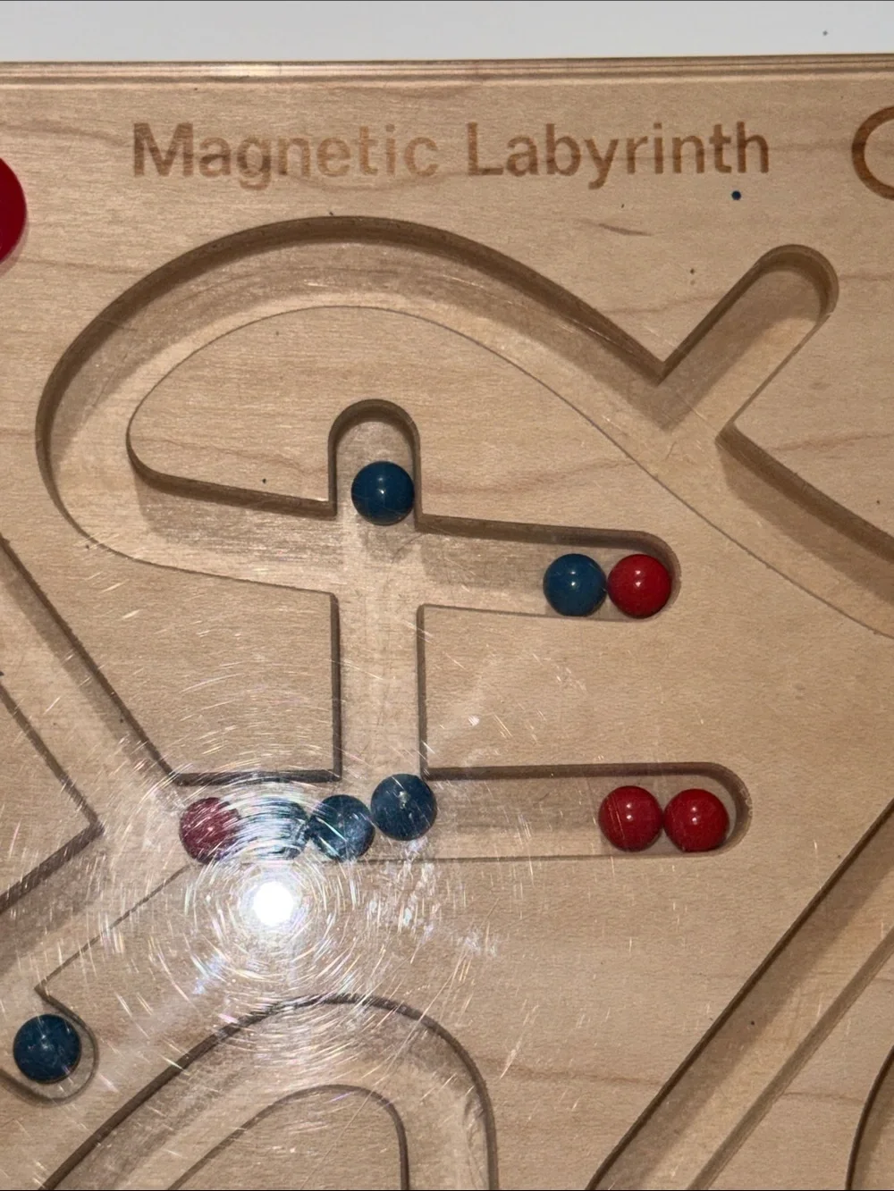 Magnetic Labyrinth Maze Board Toy - Blue & Red
